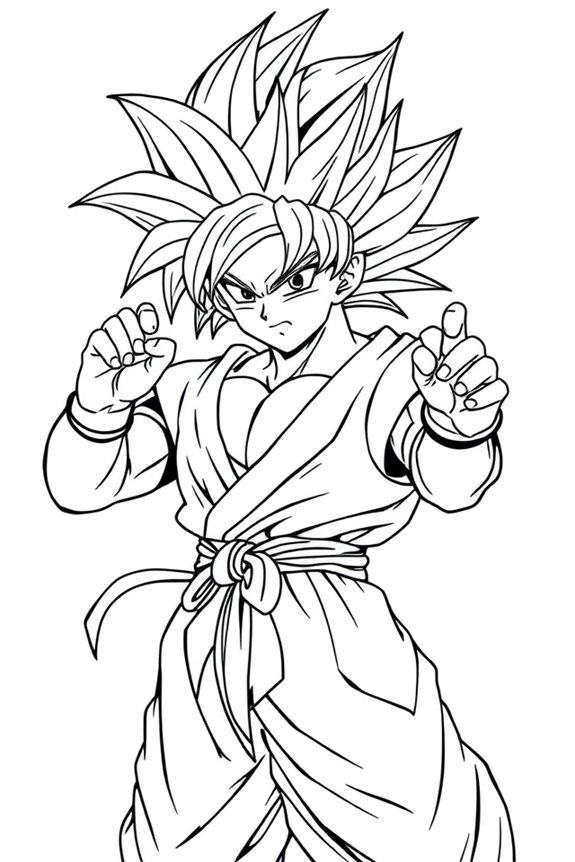 Goku Super Saiyajin Ausmalbild