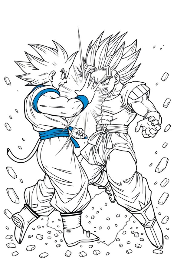 Goku Vegeta Kampf Ausmalbild