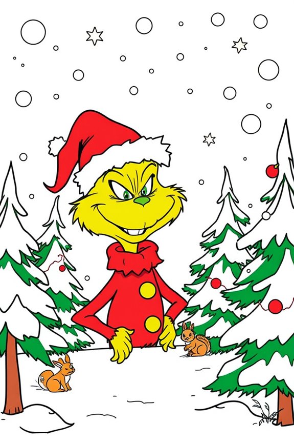Grinch Winterwunderland Ausmalbild