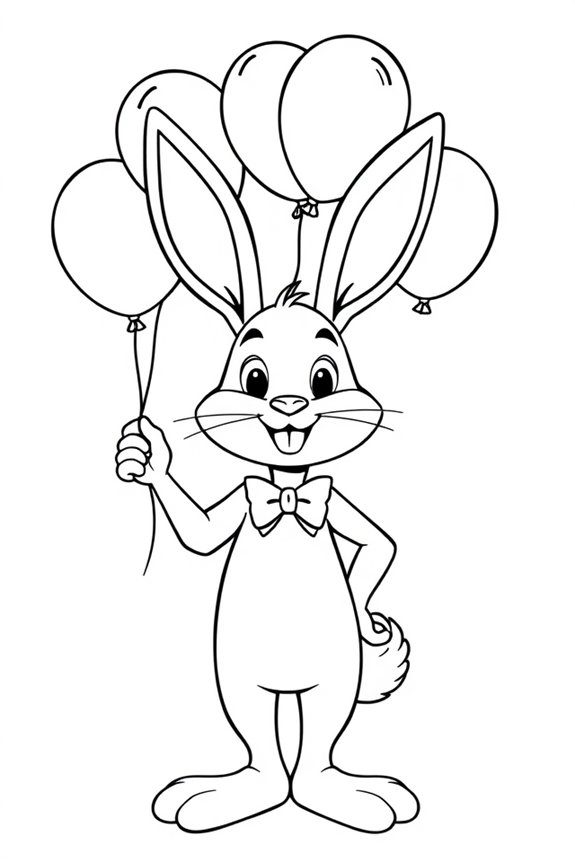 fröhliche Hasen-Ausmalbild