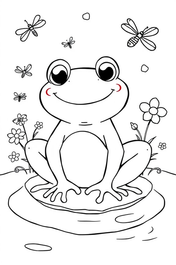 fröhlicher Frosch Ausmalbild
