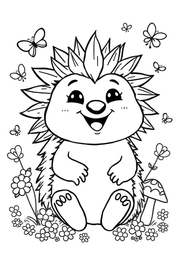 glücklicher Igel Ausmalbild