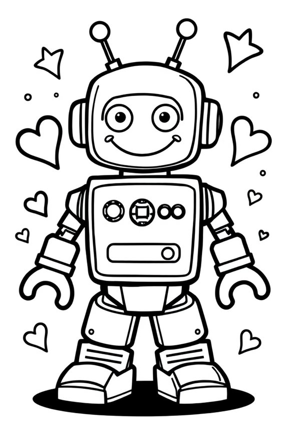 glücklicher Roboter Ausmalbild