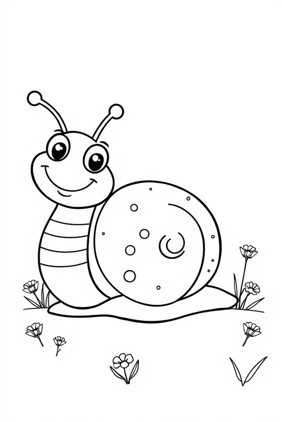 glückliche Schnecke Ausmalbild
