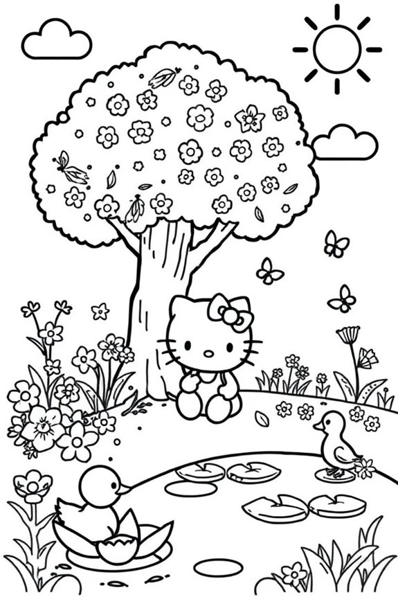 Hello Kitty Natur Ausmalbild