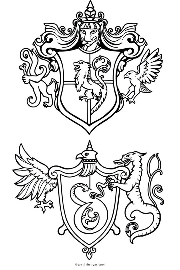 Hogwarts Haus Wappen Malvorlage