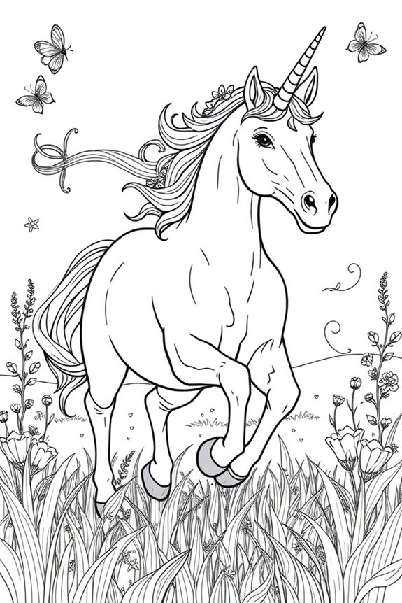 Pferd und Einhorn Ausmalbild