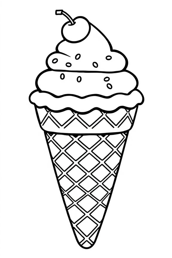 Eiswaffel Ausmalbild