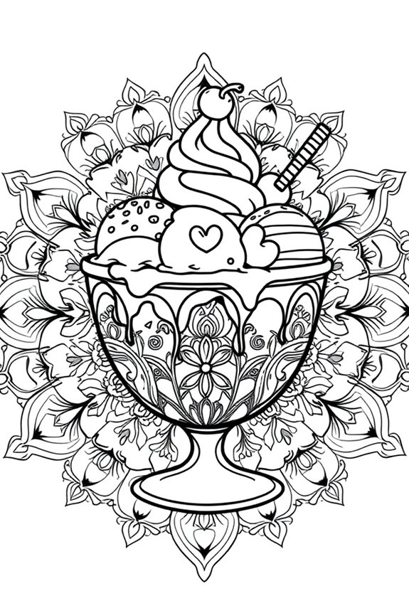 Eiscreme Mandala Ausmalbild