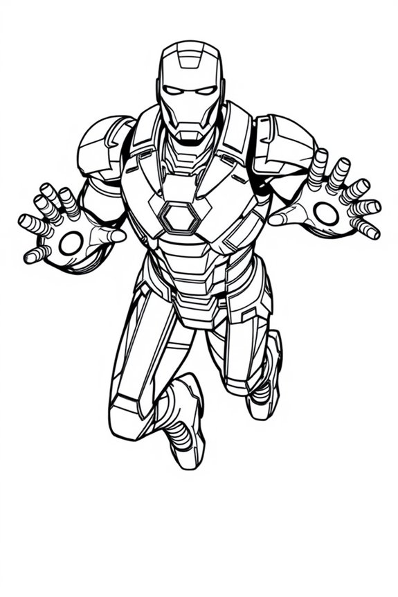 Iron Man fliegt Ausmalbild