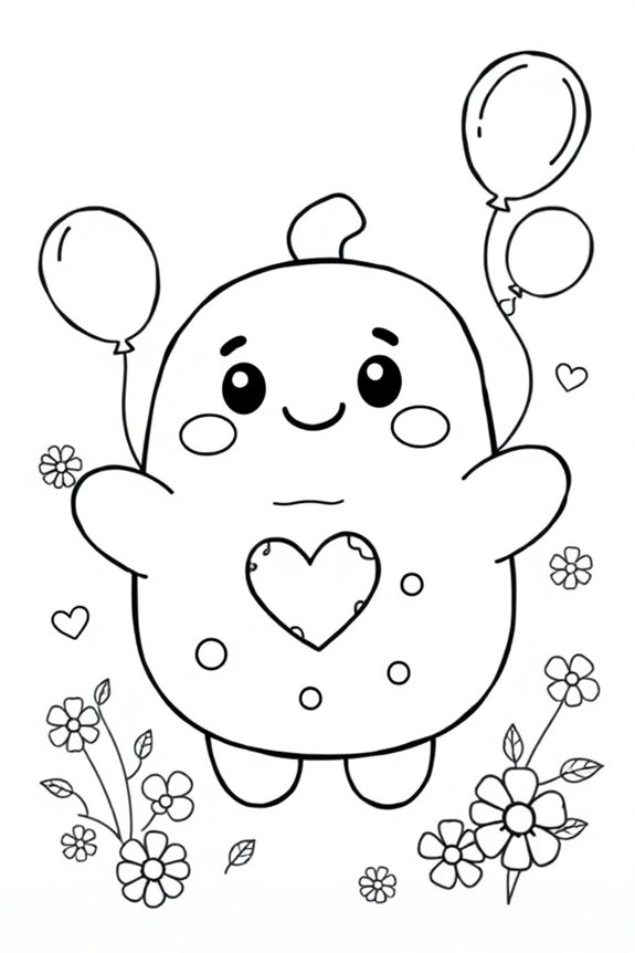 fröhliche Squishmallow-Malvorlage