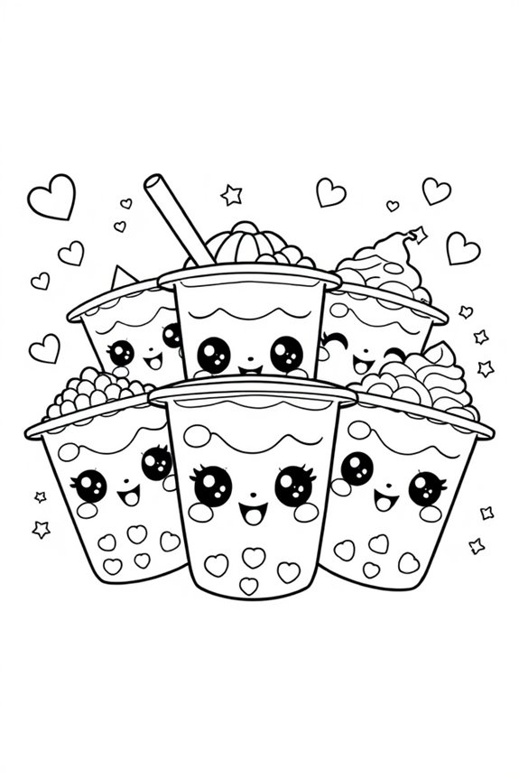 kawaii Boba Ausmalbild