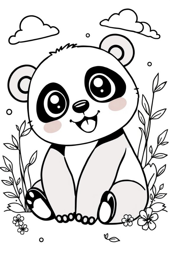 niedliche Panda-Malvorlage