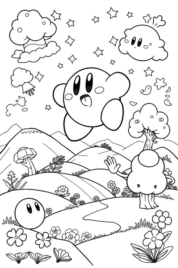 Kirby Abenteuer Ausmalbild