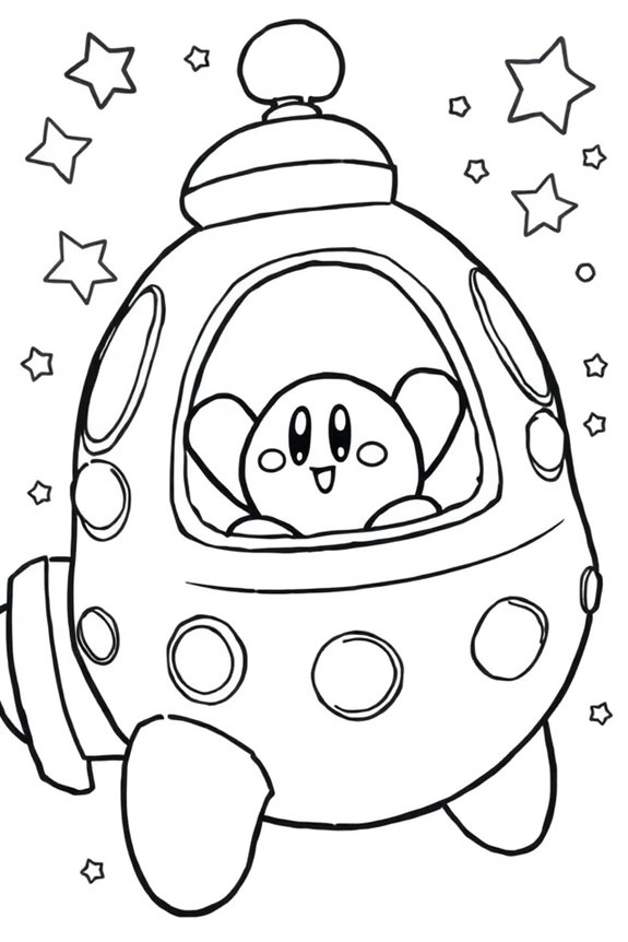 Kirby Raumschiff Ausmalbild