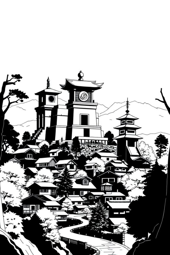 Konoha Dorf Ausmalbild