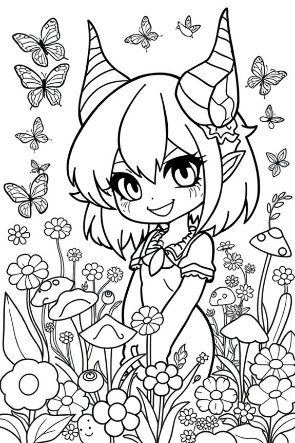 Kuromi Garten Ausmalbild