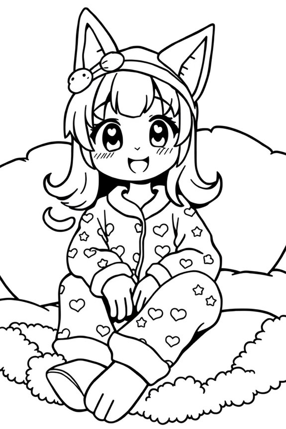 Kuromi Pyjama Ausmalbild