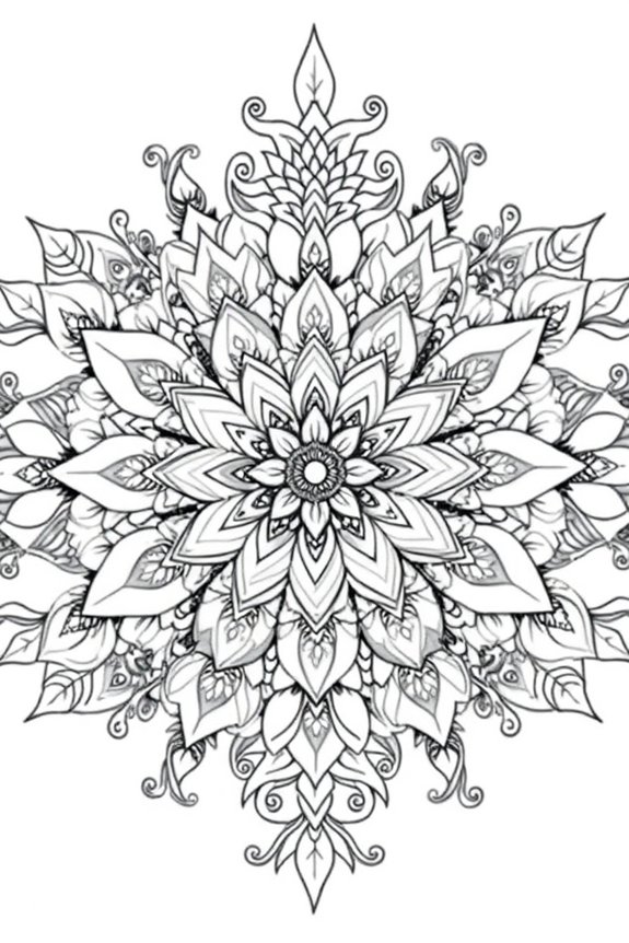 magisches Blumen-Mandala Ausmalbild