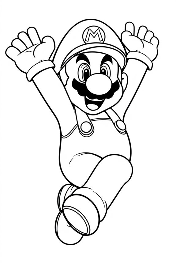 Mario-Sprung Ausmalbild