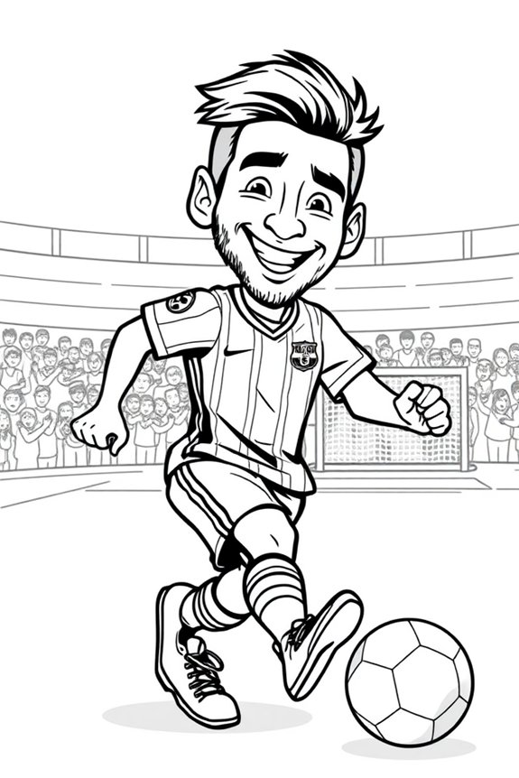 Messi Cartoon Ausmalbild