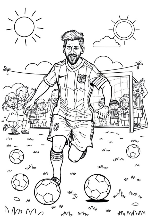 Messi Ausmalbild herunterladen