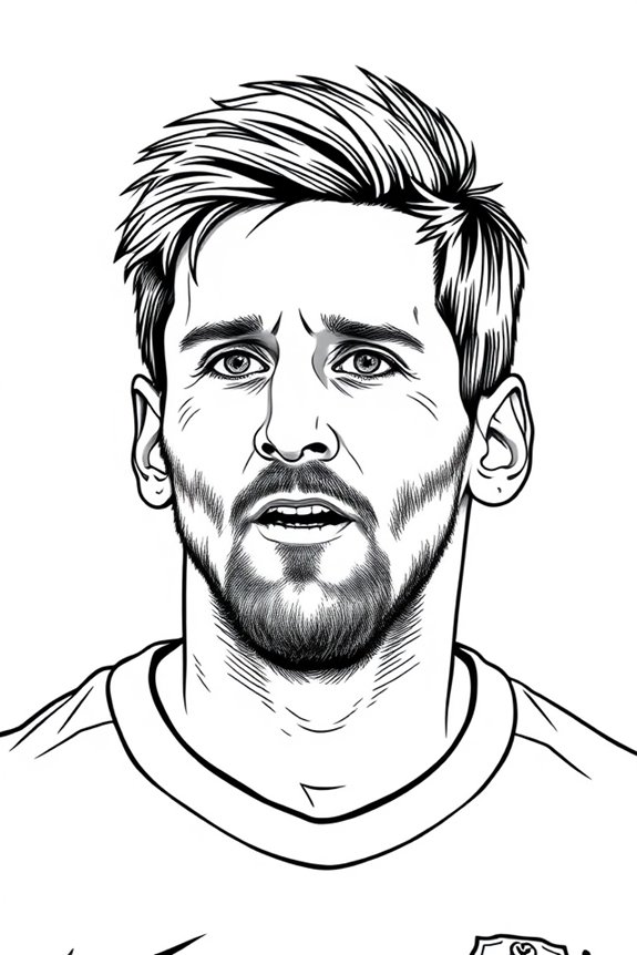 Messi Ausmalbild herunterladen