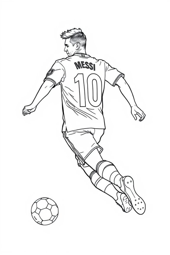 Messi Dribbel Ausmalbild