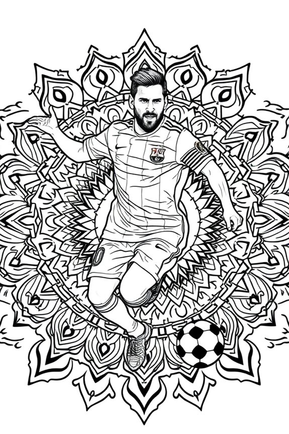 Messi Fußball Mandala Ausmalbild
