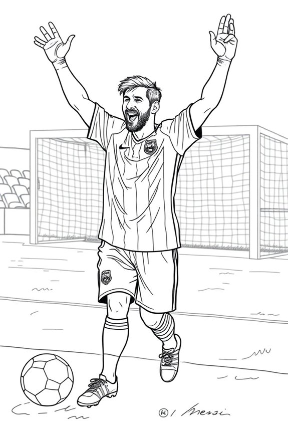 Messi Torjubel Ausmalbild