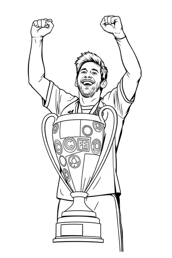 Messi Trophäen Ausmalbild