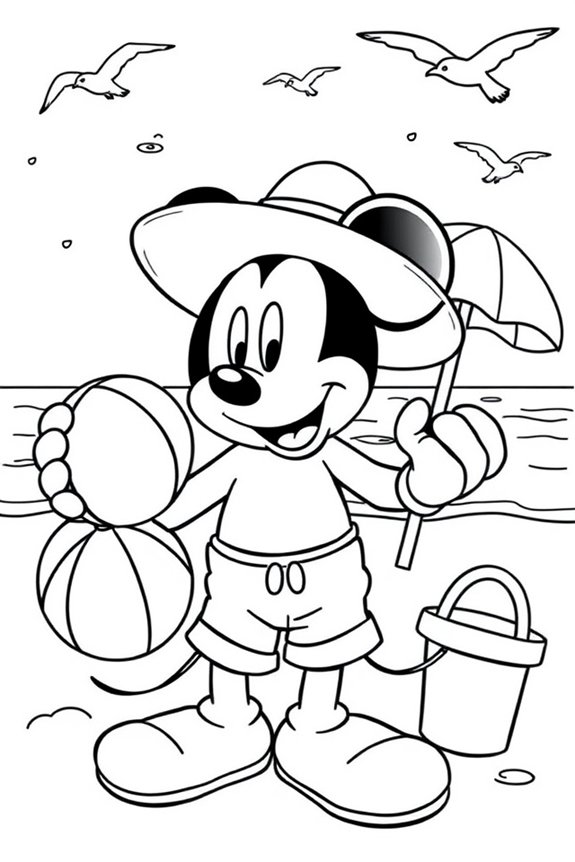 Micky Maus Strand Ausmalbild