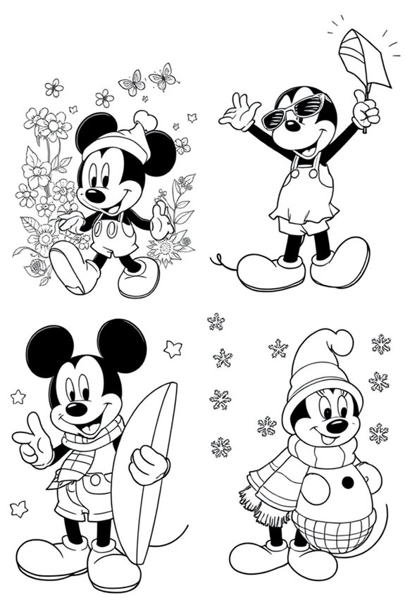 Micky Maus saisonales Ausmalbild