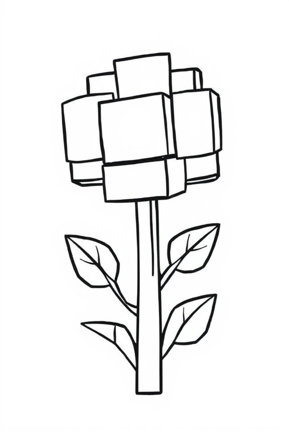 Minecraft Blumen Ausmalbild