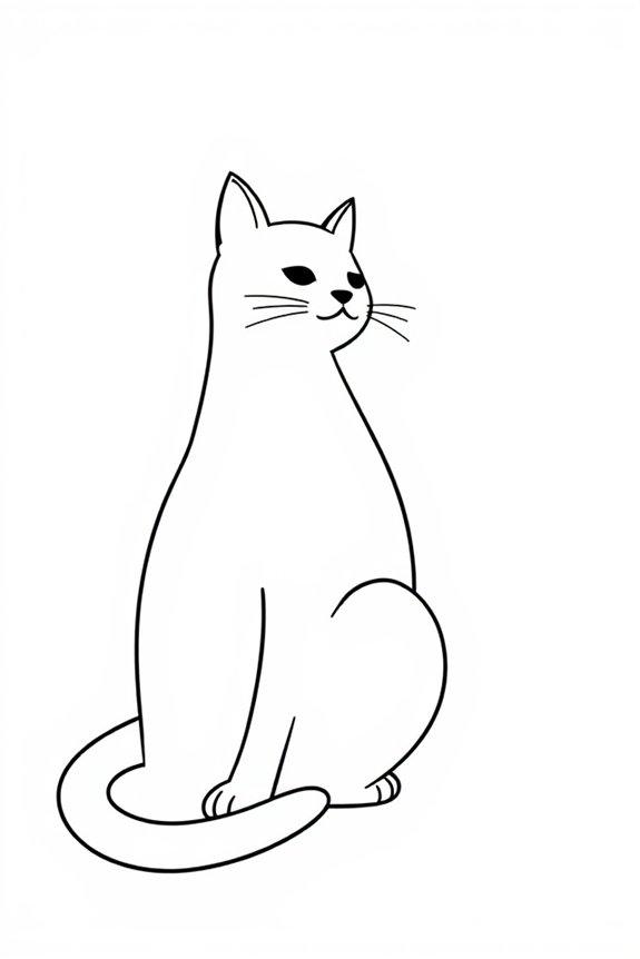 minimalistische Katzenumriss-Ausmalung