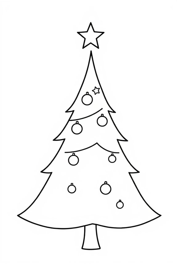 minimalistischer Weihnachtsbaum zum Ausmalen