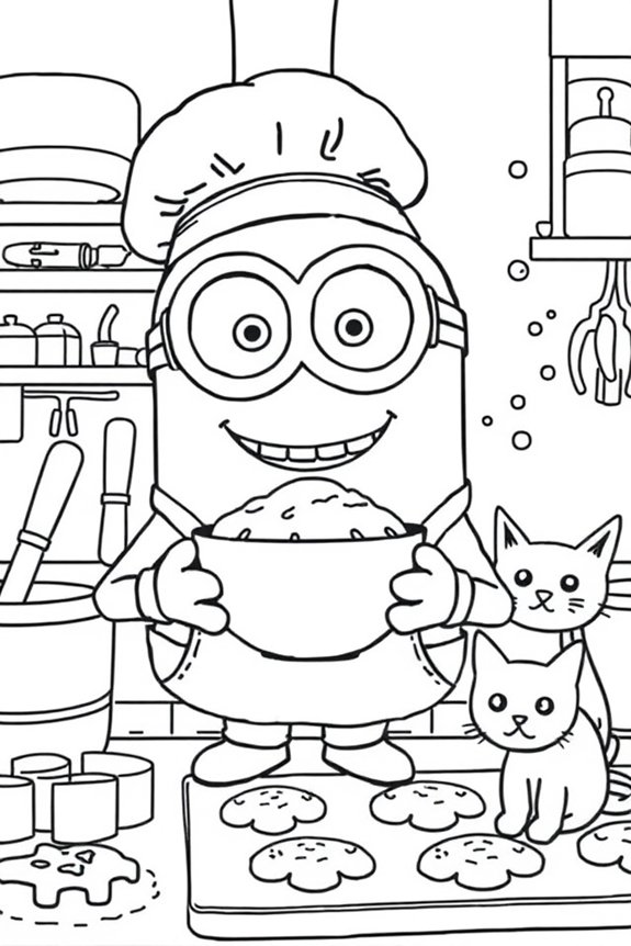 Minion Kekse backen Ausmalbild
