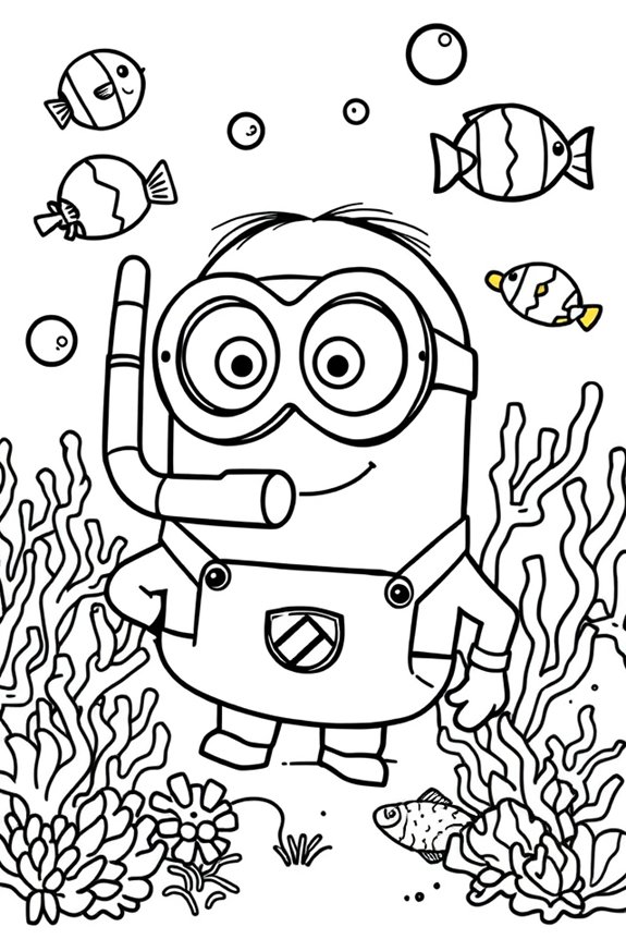 Minion Unterwasser-Abenteuer Malvorlage