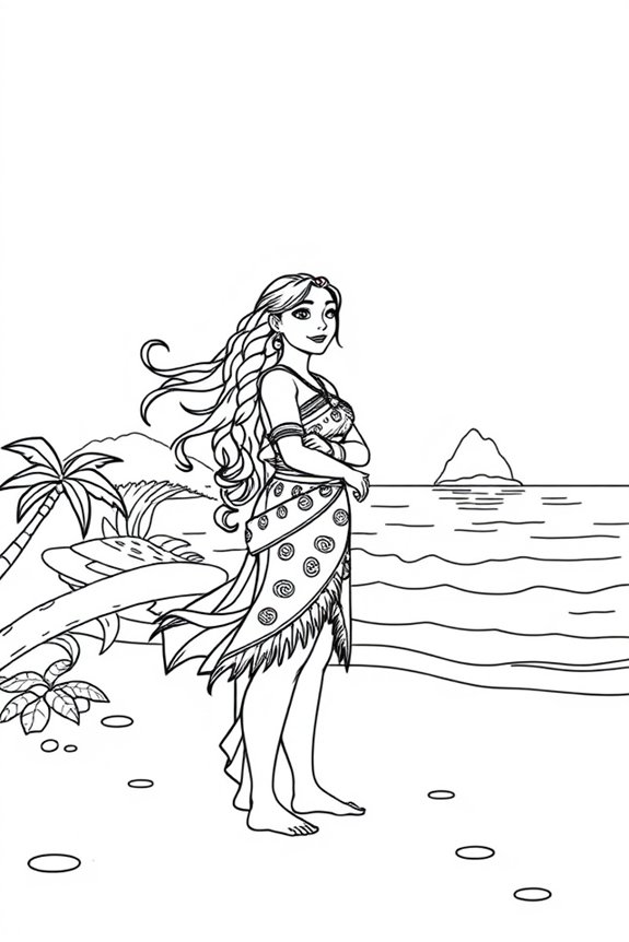 Moana Ozeanwellen Ausmalbild