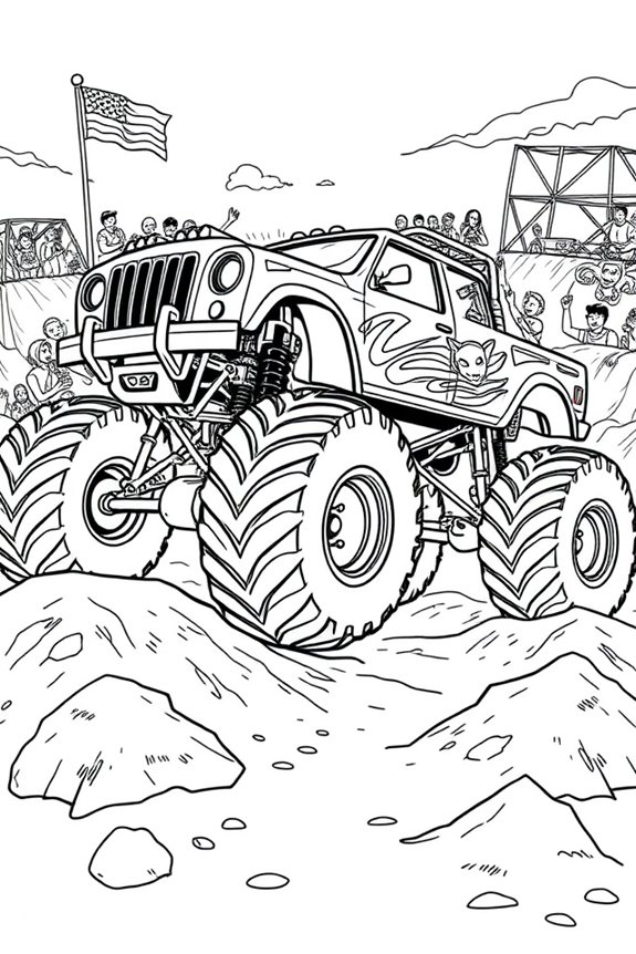 Monstertruck-Ausmalvorlage