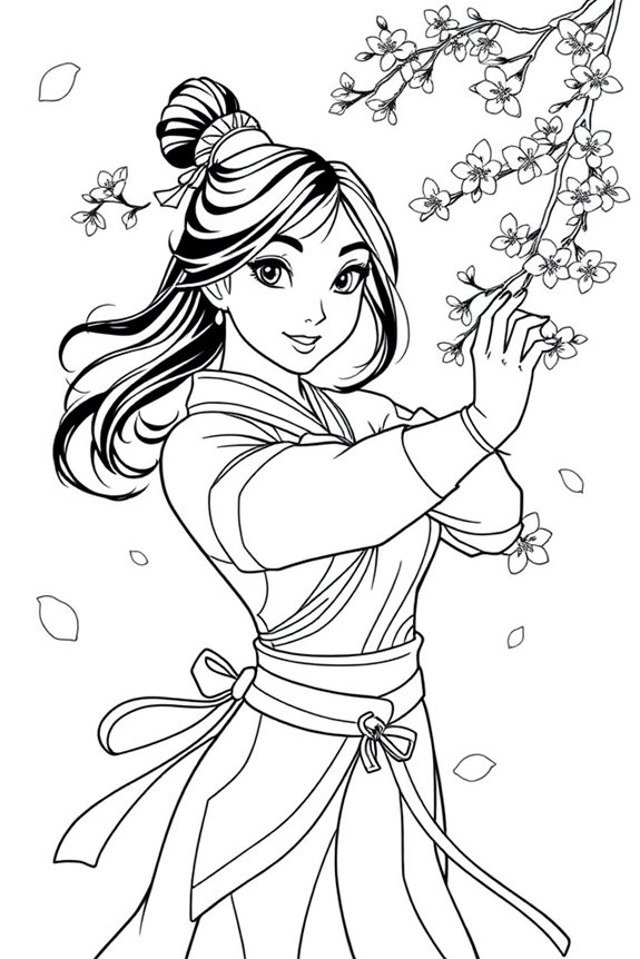 Mulan Ausmalbild herunterladen
