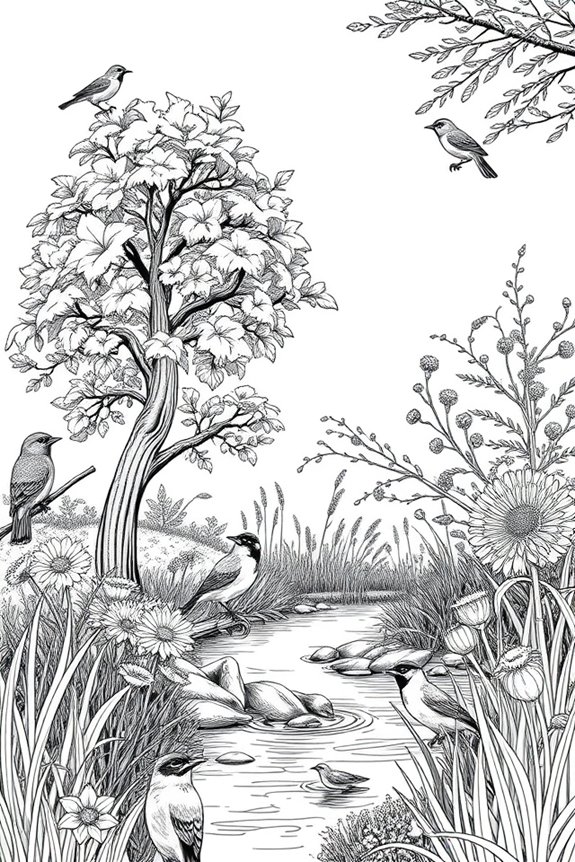 Natur-Szene Ausmalbild