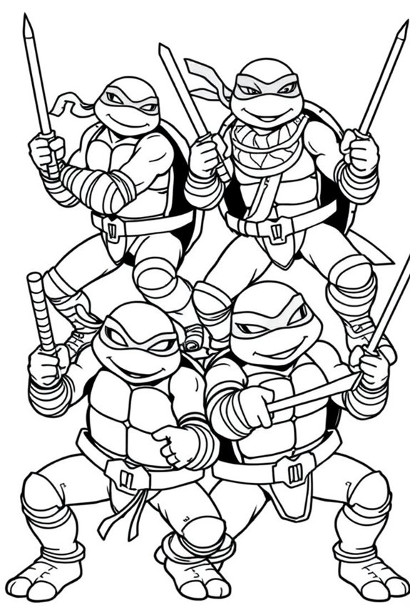Ninja Turtle Emoji Ausmalbild