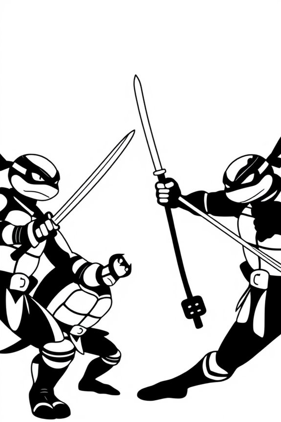 Ninja Turtle Umriss Malvorlage