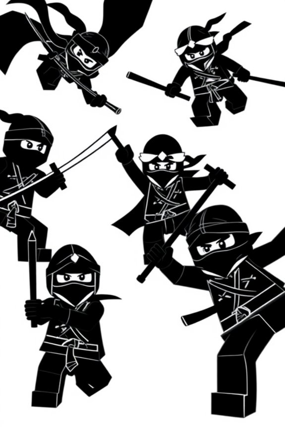 Ninjago Silhouette Ausmalbild
