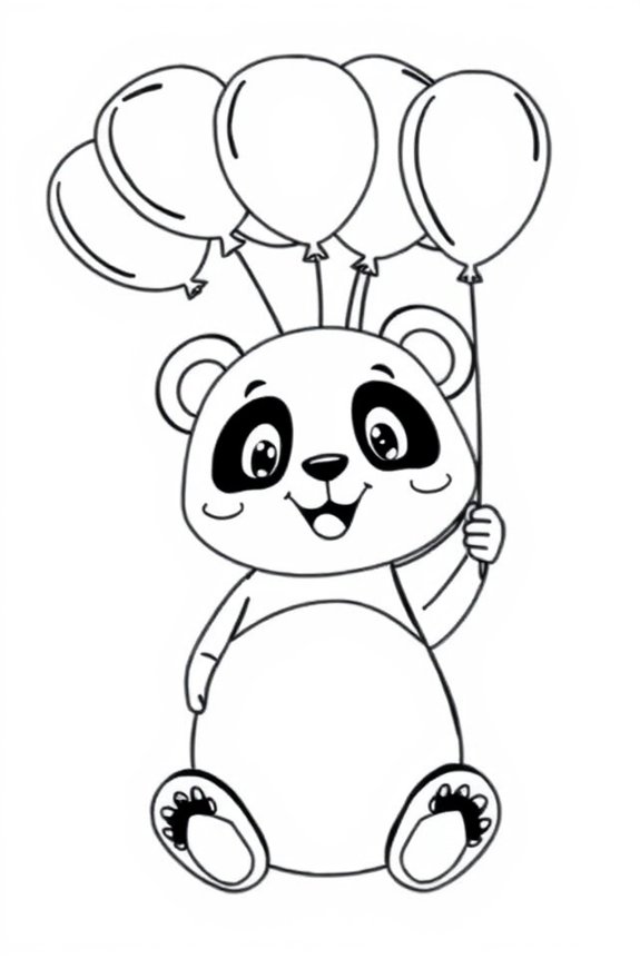 Panda Ballon Ausmalbild