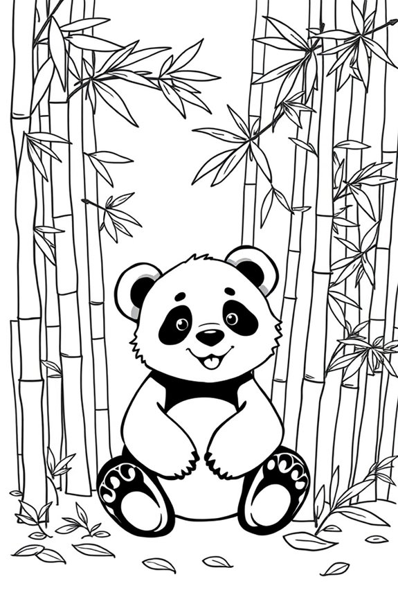 Panda-Ausmalbild herunterladen