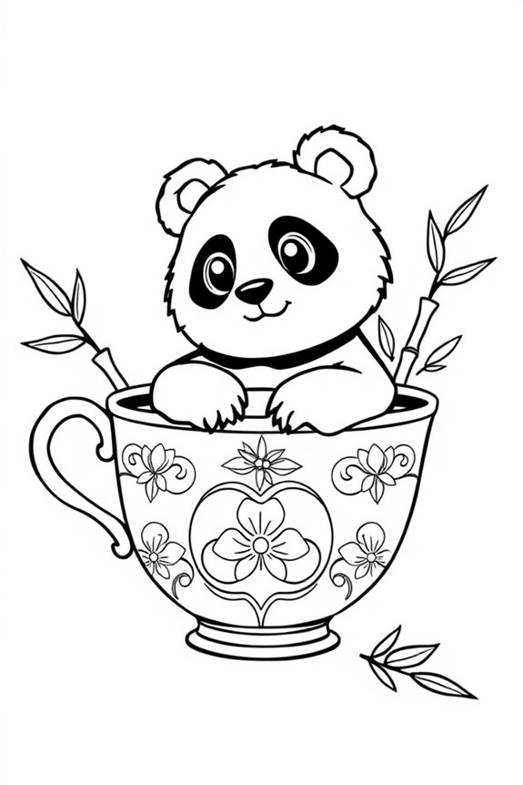 Panda Tasse Malvorlage