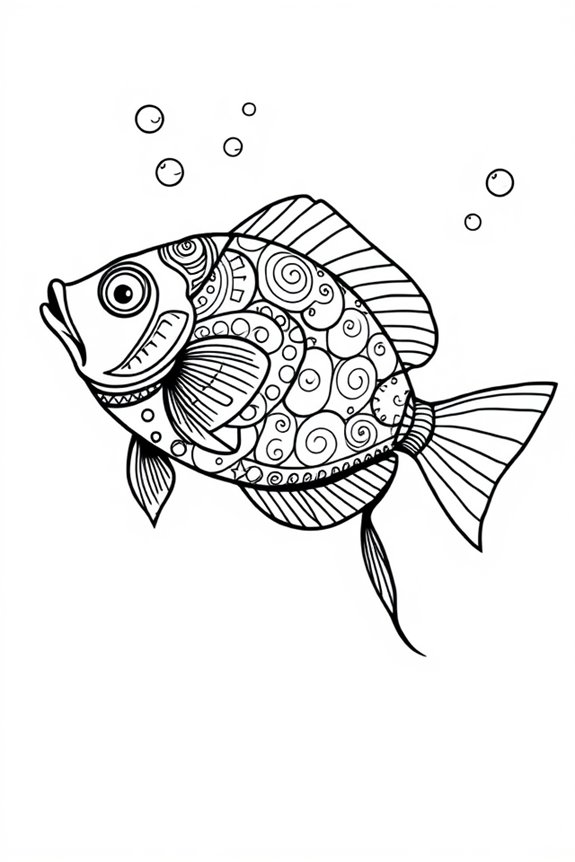 gemusterte Fisch Ausmalbild