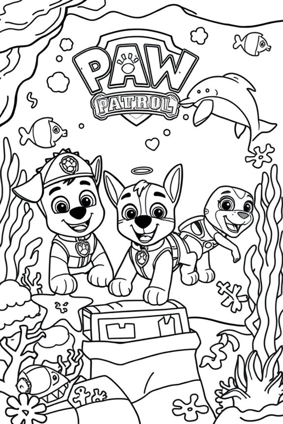 Paw Patrol Ozean-Abenteuer Ausmalbild